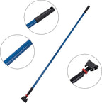 Matthew Cleaning Commercial Quick-Change Dust Mop Handle with Clip-on Metal Gripper for Heavy Duty Mop Head Replacement Holder, Fiberglass Handle 60 inch 6packs-Blue