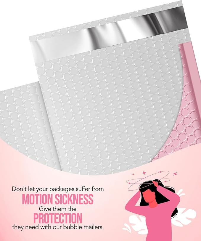 GSSUSA Light Pink Bubble Mailers, 4x8 Small Padded Envelopes, 800 Pack, Strong Adhesion Self-Seal Bubble Envelopes for Small Business