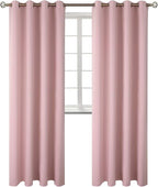 BGment Room Darkening Curtains 120 Inches Long - Grommet Thermal Insulated Drapes Window Treatment Curtains for Bedroom, 2 Panels, 52 x 120 Inch, Baby Pink