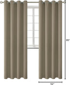 BGment Room Darkening Curtains 95 Inches Long - Grommet Thermal Insulated Drapes Window Treatment Curtains for Bedroom, 2 Panels, 52 x 95 Inch, Cocoa