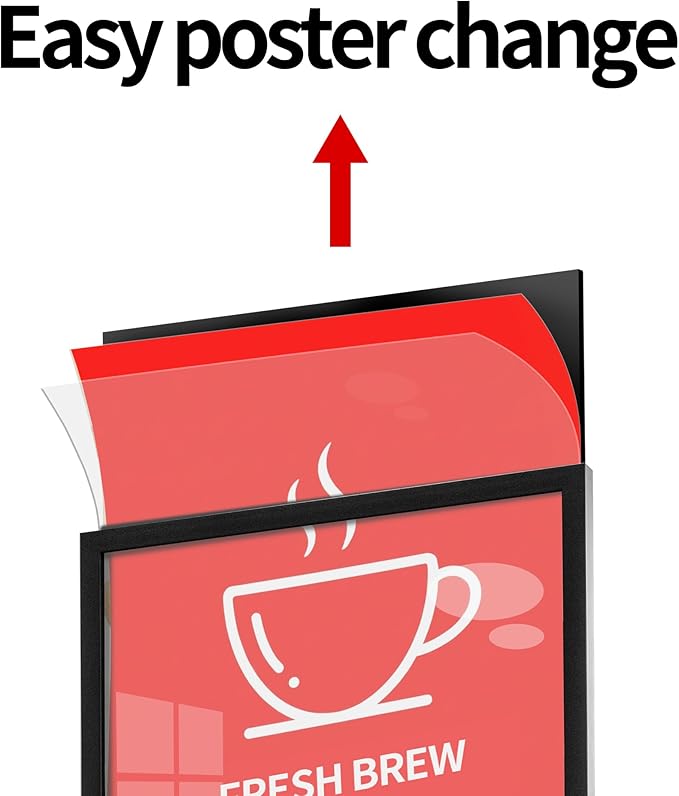 Sign Holder Floor Stand, Heavy Duty Pedestal 22×28 in Slide-In Double Sided Poster Banner Stand for Board Display (Black)