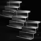 9 Inch Acrylic Shelf for Perfume Organizer in 3 Pack, 4 Tier Funko POP Shelves, Cologne Organizer Tiered Riser Display Stand, Acrylic Display for Decoration