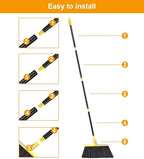 4 Packs Outdoor Broom for Floor Cleaning with 58" Long Handle, Heavy-Duty Commercial Brooms for Sweeping Indoor Outdoor Courtyard Restaurant Garage Patio Decks Mall Market Kitchen Office Lobby Shop