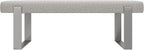 VANT Upholstered Bed Bench - Faux Merino Wool Grey - Brushed Nickel - Contemporary Modern, Bedroom Bench Seat, Hallway, or Entryway
