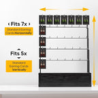 ORLESS 5-Tier Jewelry Display for Vendors, Earring Holder Organizer with Storage Drawer Box, Necklace Display Holder for Selling, Earring Cards Organizer for Bracelets, Rings, Black(35 Hooks)