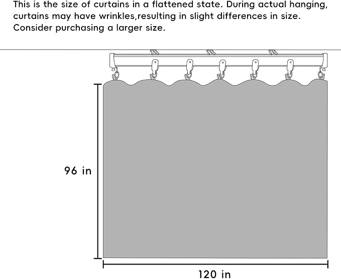 Room Divider Curtains Flexible Ceiling Tracks set Curtain track Ceiling Mount Blackout Curtain for Living Room Bedroom Ceiling Curtain Rod Privacy Dividers Panels W120 x H96 Grey Drape & Black rail