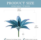 Artificial Agave Faux Agave 12.2In Fake Greenery Outdoor Artificial Plant Fake Plant for Indoor Home Decoration Plastic Plant Outdoor Decoration Front Porch Decor Simulation Plants(2Pack，Blue)