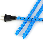 Spiral Cable Wrap, 16.4ft, 33ft Wire Protection Sleeve Cover Cable Organizer Pipe Flexible Spiral Wrap Winding Tube Prevent Cat from Chewing Cables (Blue, 10mm (3/8")-16.4ft)