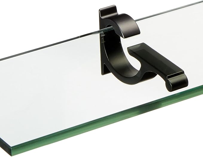 Spancraft Glass M-4.75x24-Black Monarch Glass Shelf, Black, 4.75" x 24"