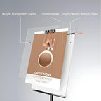 Adjustable Pedestal Floor Standing Sign Holder Stand,Outdoor Indoor Standing Display Poster Holder Stand For Businesses, Advertising,Menu,Guide signs A4(8.3x11.7in)-Black