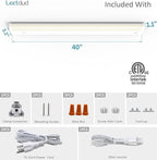 LED Under Cabinet Lighting Hardwired or Plug in, 40 Inch 20W, Dimmable 5 Color 2700K/3000K/3500K/4000K/5000K, Linkable Eyes Care Design Counter Lights for Kitchen, Sink, ETL Listed, White