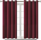 BGment Blackout Curtains for Bedroom - Grommet Thermal Insulated Room Darkening Curtains for Living Room, Set of 2 Panels (52 x 54 Inch, Burgundy)