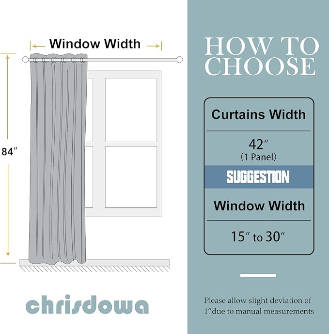 ChrisDowa Grommet Blackout Curtains for Bedroom - Thermal Insulated Room Darkening Curtains for Living Room (1 Panel Set, Cappuccino, 42W x 84L)