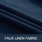 MIULEE Linen Textured Curtains for Bedroom Solid 100% Blackout Thermal Insulated Midnight Blue Grommet Room Darkening Curtains & Drapes Luxury Decor for Living Room Nursery 52 x 45 Inch (2 Panels)