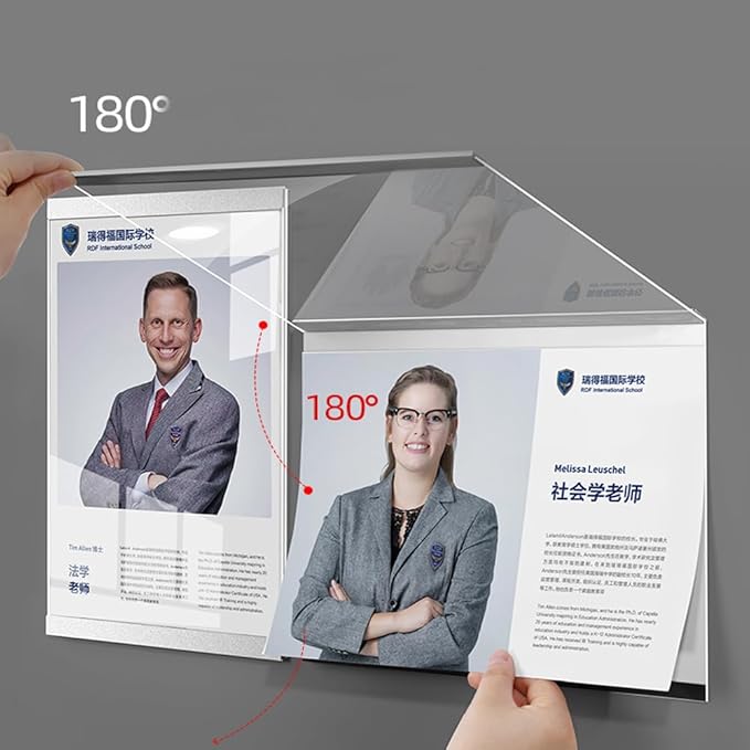 Wall Mount Acrylic Sign Holder Self Adhesive Magnetic Display Frame Clear Document Frame for Office, Store, School, Home, Wall Picture Frame (Vertical A5 148×210mm/5.83×8.27inches)