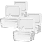 4 Pack Wipes Dispenser Seal-Designed Wipe Dispenser Holder Wipes Case Box for Bathroom Keep Wipes Fresh, Dust-Proof & Non-Slip