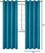 BGment Blackout Curtains - Grommet Thermal Insulated Room Darkening Bedroom and Living Room Curtains, Set of 2 Panels (52 x 84 Inch, Peacock Blue)