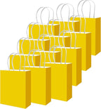qiqee 100PCS Gift Bag with Handles Bulk Bright Yellow Paper Bags Assorted Sizes(33pcs Large 13",33pcs Medium 11",34pcs Small 8")