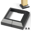 3.5"x3.5"（Actual: 3.5"x3.5"） Deck Post Base Cover Decorative Post Base Trim Skirt Black Aluminum 4Pack