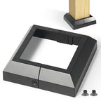 3.5"x3.5"（Actual: 3.5"x3.5"） Deck Post Base Cover Decorative Post Base Trim Skirt Black Aluminum 4Pack
