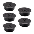 5 Pcs Desk Grommet 2-1/16" / 53 mm, Desk Hole Cover for Cables Black, Cable Grommet ABS Plastic, Desk Hole Grommet for Home & Office Pc, Detachable Cable Cord Organizer