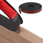 U-Shape Edge Banding, 9.8 ft TPE Self Adhesive Veneer Edging Trim Flexible Edge Protector, Furniture Edge Strip for Countertop Table Cabinets Shelves Restoration (Black, 3m×16mm)