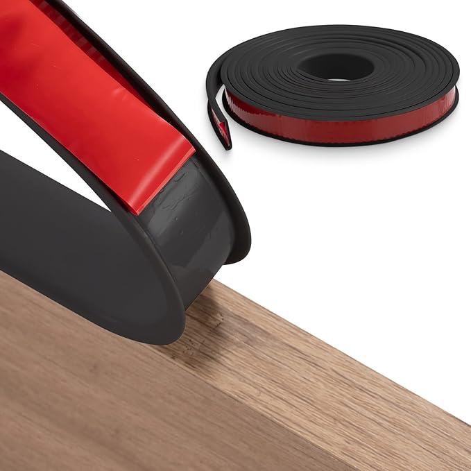 U-Shape Edge Banding, 9.8 ft TPE Self Adhesive Veneer Edging Trim Flexible Edge Protector, Furniture Edge Strip for Countertop Table Cabinets Shelves Restoration (Black, 3m×9mm)