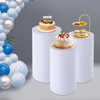 3 Pcs Wedding Cylinder Stands, Acrylic Round Pedestal Stand, Party Cylinders Set of 3 Stand for Wedding Birthday Event Decor 19.6'', 21.6'', 23.6'' H