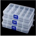 3pcs Clear Storage Small Parts Organizer Box Storage Bin With Dividers Multi Compartment for Beads Art DIY Tackle Box Organizer (Small 15 - compartment)