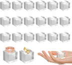Acrylic Base 20 Pieces Acrylic Blocks for Display 1 X 1 X 1 Inch Square Riser Display Stands Trophy Base Pedestal Stands Clear Cube for Trophy Jewelry Props Food Party Crafts
