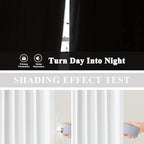 Vision Home White Pinch Pleated Full Blackout Curtains 60 inch Wide Thermal Insulated Window Panels 112 inch for Bedroom Living Room Darkening Pinch Pleat Drapes with Hooks Back Tab 60" Wx112 Lx1