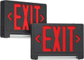 Exit Signs with Emergency Lights Battery Backup, UL Listed Double-sided Exit sign with Adjustable Light Pipe, Hardwired Compact Commercial Lighted Exit Sign, 120/277V Top/Side/Wall Mount (2 Pack) (2 Pack)