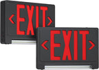 Exit Signs with Emergency Lights Battery Backup, UL Listed Double-sided Exit sign with Adjustable Light Pipe, Hardwired Compact Commercial Lighted Exit Sign, 120/277V Top/Side/Wall Mount (2 Pack) (2 Pack)
