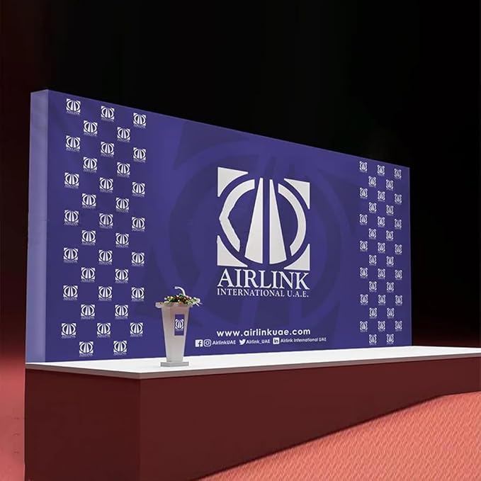 Customize Collapsible Pop Up Display Stand with Tension Fabric Banner for Trade Show Display Backdrop Booth,Exhibition,Conference,Weddings,Parties,Stores (Only Banner Without Frame, 7.5x7.5FT)