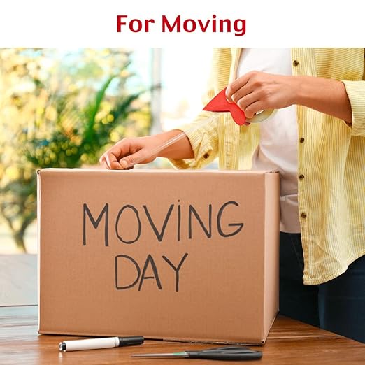 Packing Tape with Dispenser, 6 Packs Noiseless Clear Packaging Tape for Shipping Packaging Moving Tape for Boxes, Strong Adhesive, Smoothly and Quietly, 1.96 Inch X 33 Yards