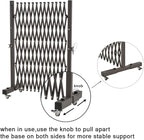 GYMTIME Metal Expandable Barricade, Portable Safety Barrier with Casters, Flexible Mobile Folding Security Gate, Adjustable Traffic Fence for Home, School, Warehouse, 5.2 Feet, 34 inch High
