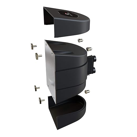 Crowd Control Warehouse - CCW Series WMB-220 Magnetic Wall Mount Retractable Belt Barrier - 15 Foot, Caution Do Not Enter Belt with Black ABS Case, Crowd Control Barriers
