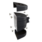 Crowd Control Warehouse - CCW Series WMB-220 Magnetic Wall Mount Retractable Belt Barrier -15 Foot Black Belt and Black ABS Case, Crowd Control Barriers