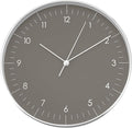 LUUK LIFESTYLE Silent Quartz Wall Clock, Nordic and Minimalist Design, Interior Decoration for Living Room, Kitchen, Bedroom, Dark Grey and Silver