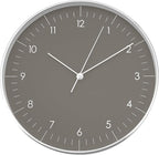 LUUK LIFESTYLE Silent Quartz Wall Clock, Nordic and Minimalist Design, Interior Decoration for Living Room, Kitchen, Bedroom, Dark Grey and Silver