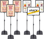Retail Sign Holder for Display Indoor, Portable Signage Stand Double Sided Sale sign for Business Store Retail Market Vendor Advertising Trade Show Display (A4, 6Pack)