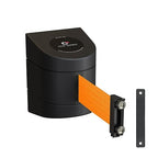 Crowd Control Warehouse - CCW Series WMB-220 Magnetic Wall Mount Retractable Belt Barrier - 15 Foot, Fluorescent Orange Belt with Black ABS Case