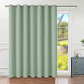 BGment Frosty Green Sliding Door Curtain 120 Inch Long - Wide Room Darkening Room Divider Curtain for Bedroom Privacy Themral Insulated Grommet Room Separator Drape Spring Decor, 1 Panel, 100 X 120