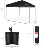 Best Choice Products 10x10ft 1-Person Setup Pop Up Canopy Tent Instant Portable Shelter w/ 1-Button Push, Case, 4 Weight Bags - Gray