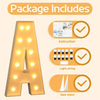 imprsv 4FT Marquee Light Up Letters A, Large Light Up Letters for Anniversary Weeding Room Decor, Big Letters for Party Decorations, Marry Me Light Up Letters, Foam Letter