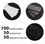 LLPT Magnetic Label Holder 4” x 1.6” 26 Packs C Channel White Paper Cards Protective Film Strong Removable for Shelf White Board Toolbox Metal Wall Cabinet Drawer(MH41626)