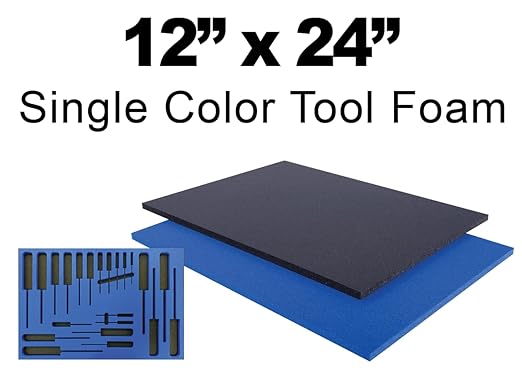 5S Lean Tool Box Foam Organizers 1/2 INCH Thick (1 Piece) (12"x24", Black)