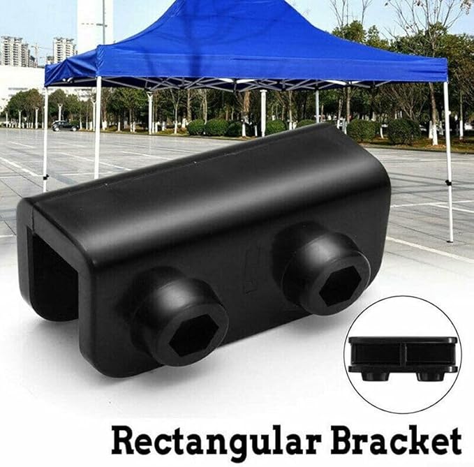 1Pc/4Pcs 2-Way Pop-up Gazebo Replacement Connector Spare Parts Rectangular Bracket Set, Canopy Truss Connector Replacement Parts Replacement Parts Black(4-Pcs)