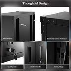 VINGLI Garage Wall Cabinet with Locking Doors and Adjustable Shelf, Metal Wall Cabinet, Floating Upper Storage Cabinet (Black, 30''W x 12''D x 28''H)