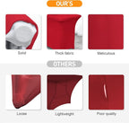 SEPARO 2 Pack 4 Ft Red Table Cover Fitted Rectangular Tablecloth Stretchable Fabric Table Cloth 4 ft Wrinkle-Free for Party Tradeshows Banquet Weddings Cocktail